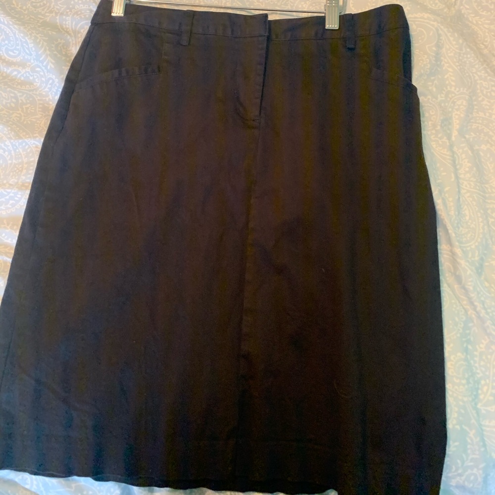 Black A-Line Cotton Skirt - Size 10